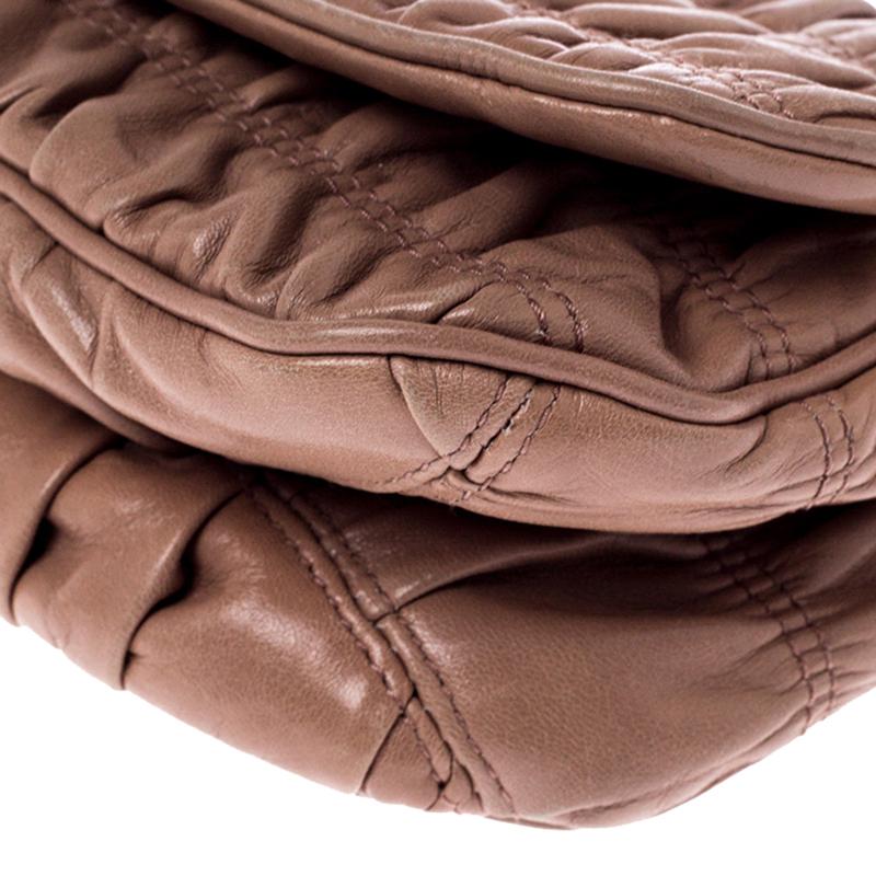Women's Prada Beige Nappa Gaufre Leather Clutch
