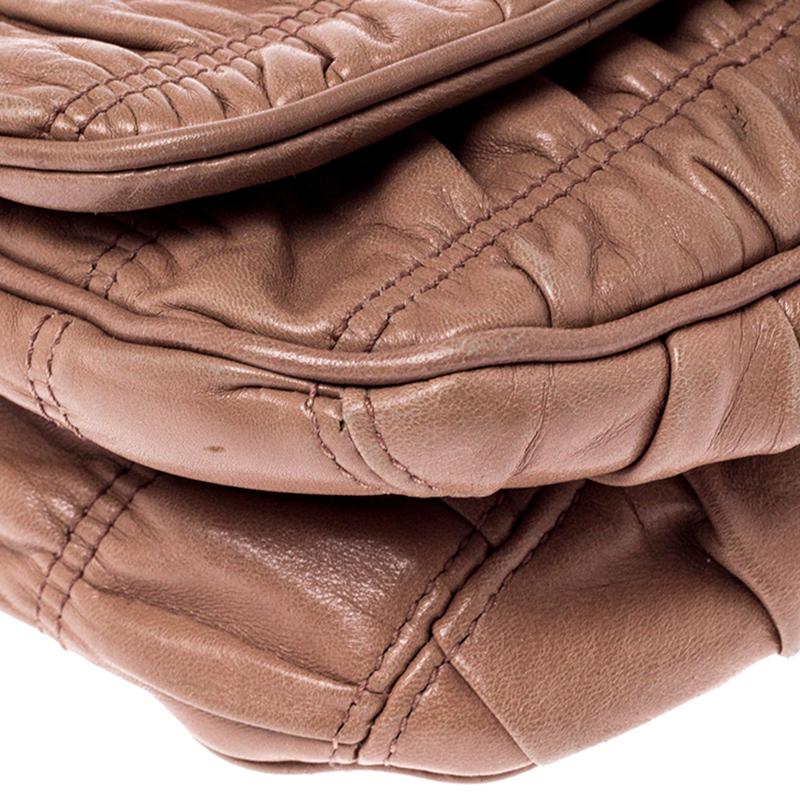 Prada Beige Nappa Gaufre Leather Clutch 1