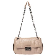 Prada Beige Nappa Leather Bomber Shoulder Bag