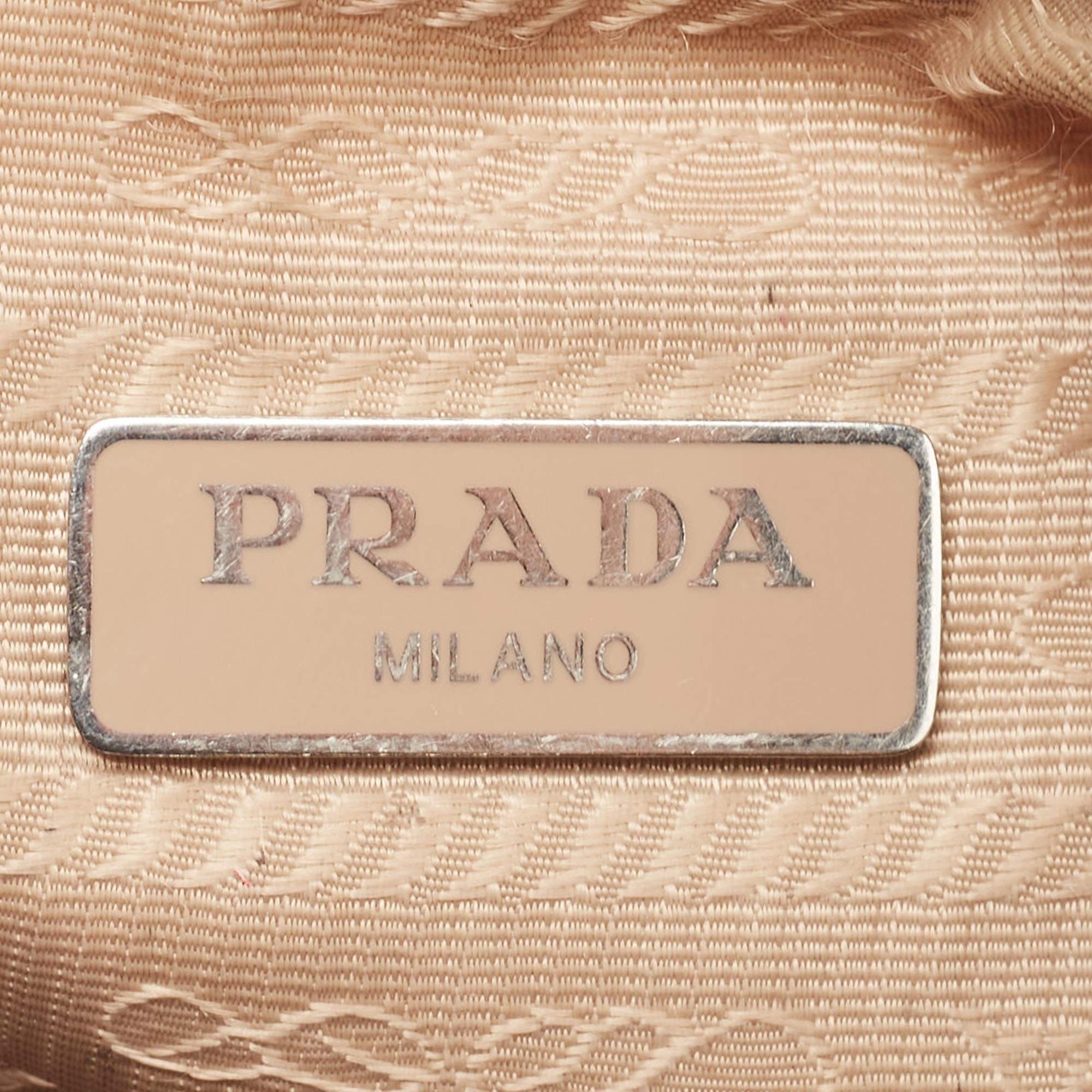 Prada Beige Nylon and Leather Re-Edition 2005 Baguette Bag 3