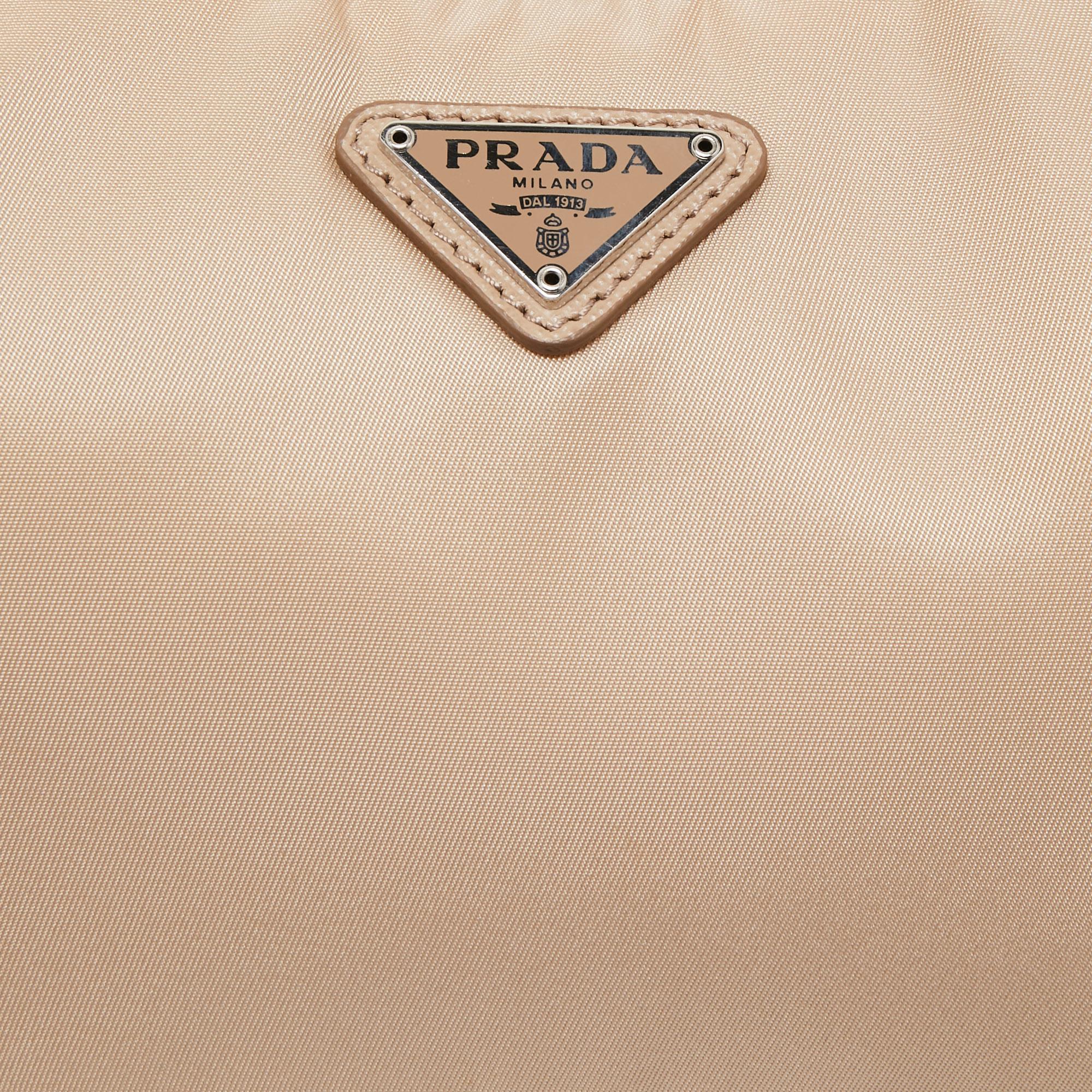Prada Beige Nylon and Leather Re-Edition 2005 Baguette Bag 6