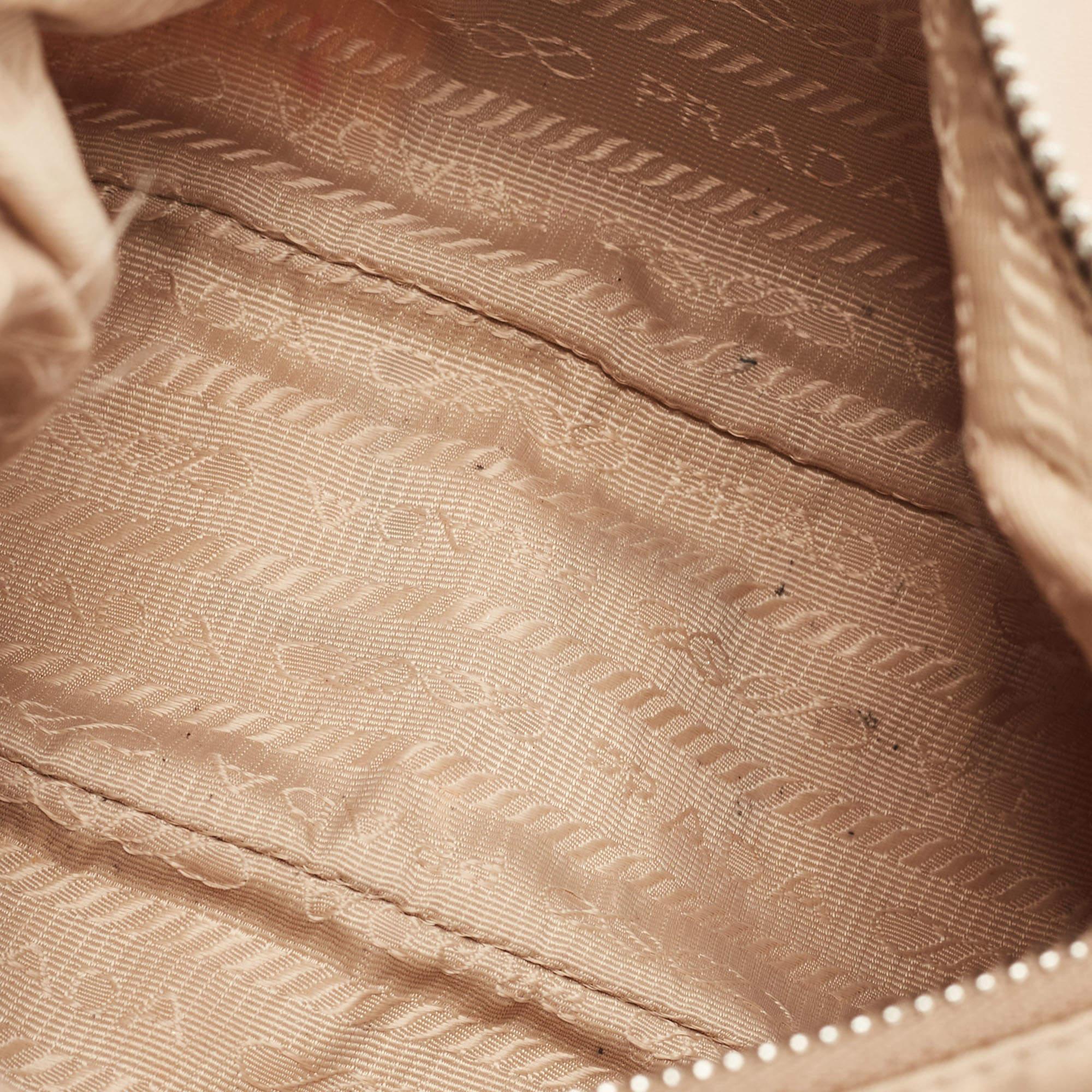 Prada Beige Nylon and Leather Re-Edition 2005 Baguette Bag 4