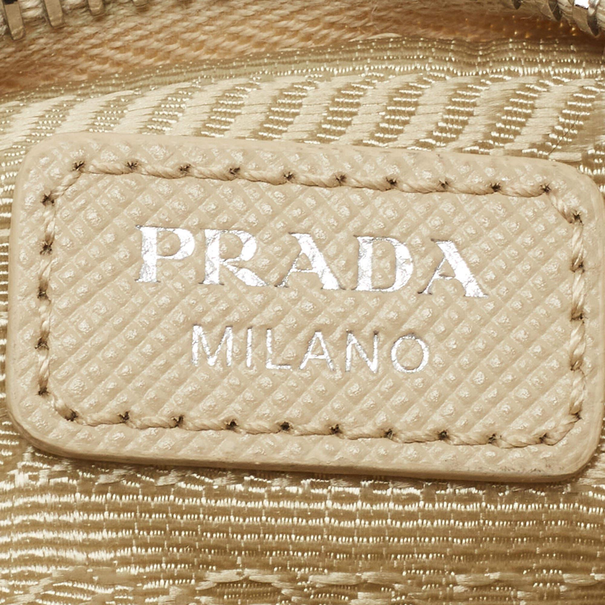 Prada Beige Nylon and Leather Re-Edition 2005 Baguette Bag 8