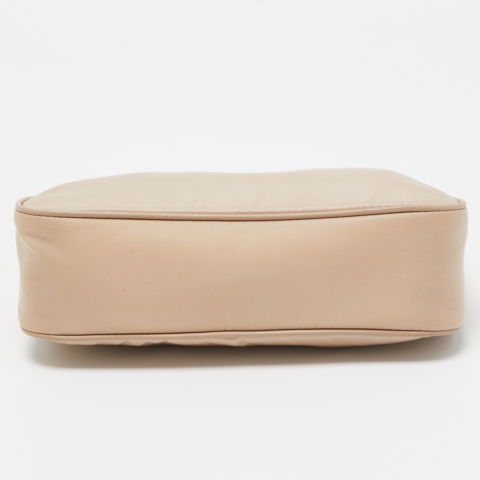 Prada Beige Nylon and Leather Re-Edition 2005 Baguette Bag 1