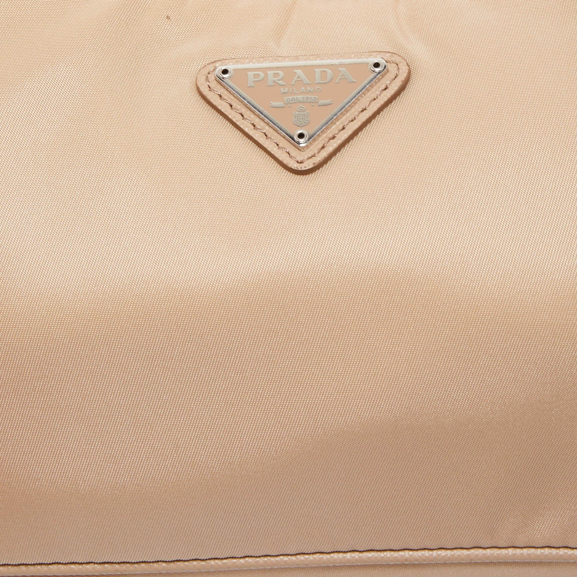 Prada Beige Nylon and Leather Re-Edition 2005 Baguette Bag 2