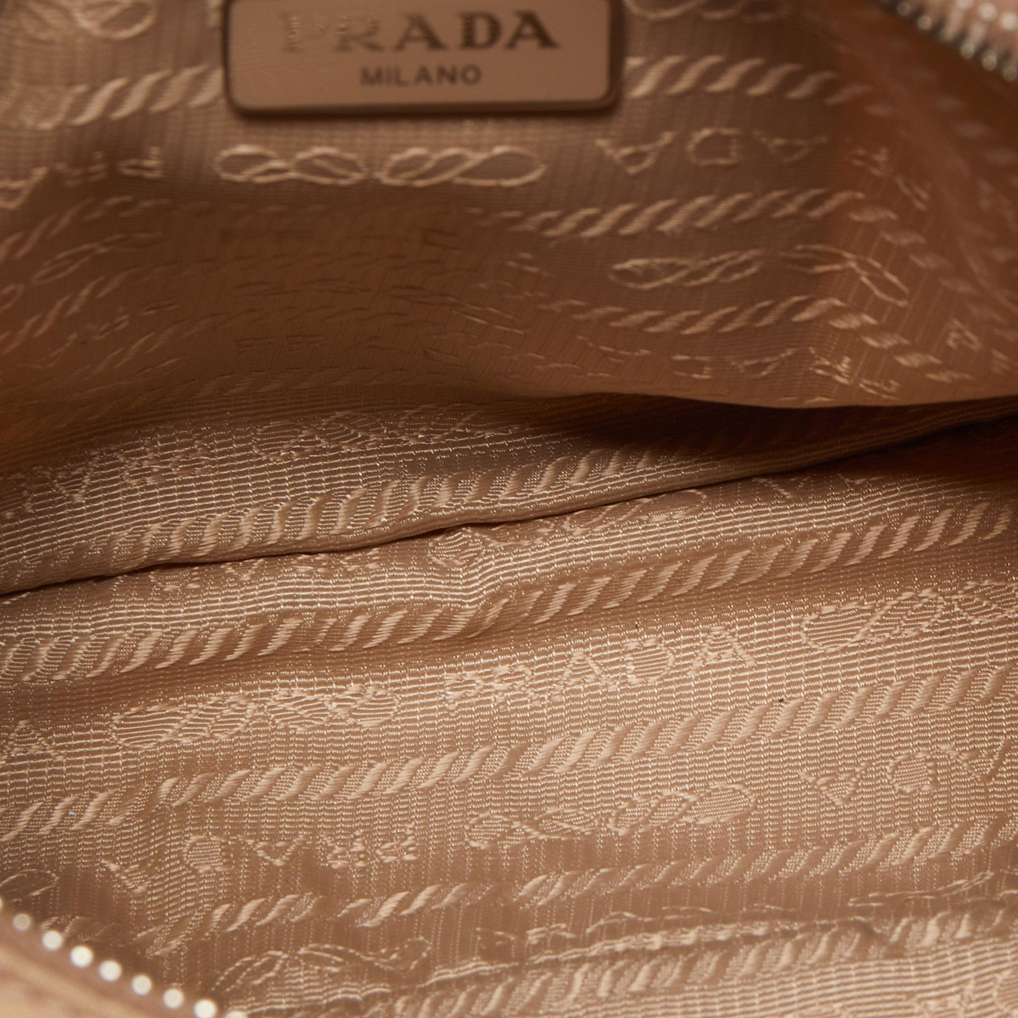 Prada Beige Nylon and Leather Re-Edition 2005 Baguette Bag 3