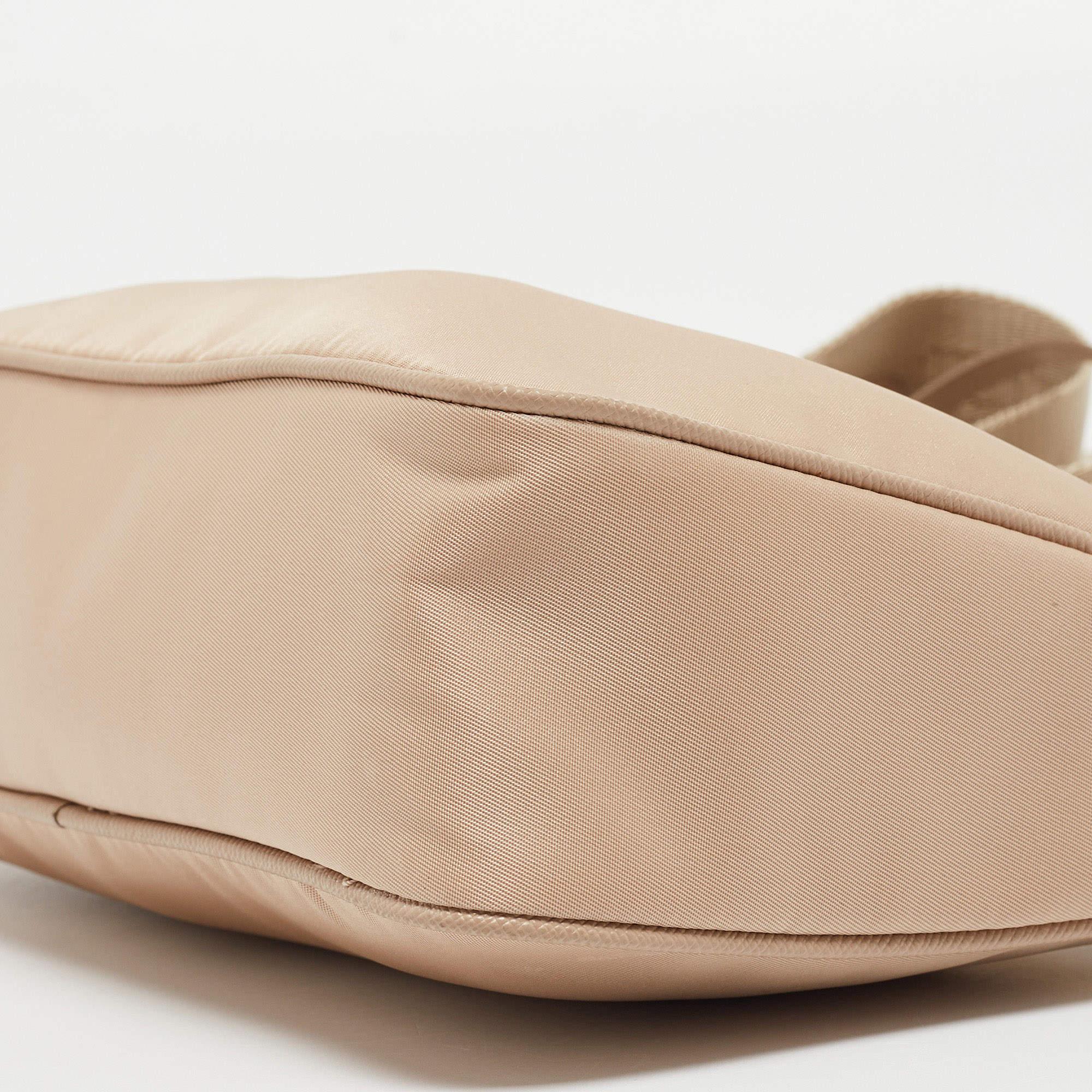 Prada Beige Nylon and Leather Re-Edition 2005 Shoulder Bag 2