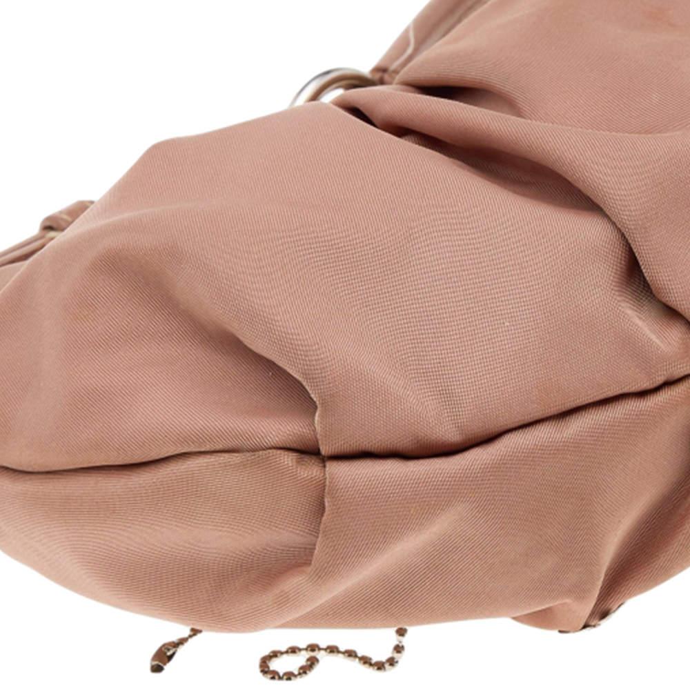 Prada Beige Nylon and Python Details Embellished Shoulder Bag For Sale 1