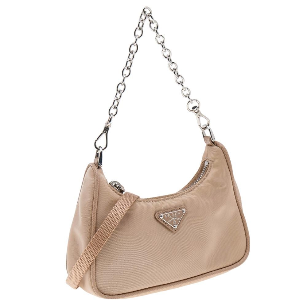 Prada Beige Nylon Re-Edition 2005 Shoulder Bag 3