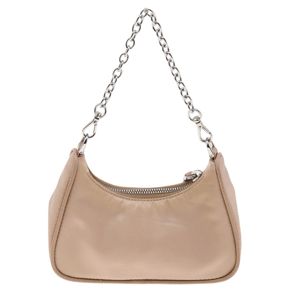 Prada Beige Nylon Re-Edition 2005 Shoulder Bag 2