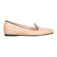 Prada Beige Patent Leather Loafers Size IT 38.5