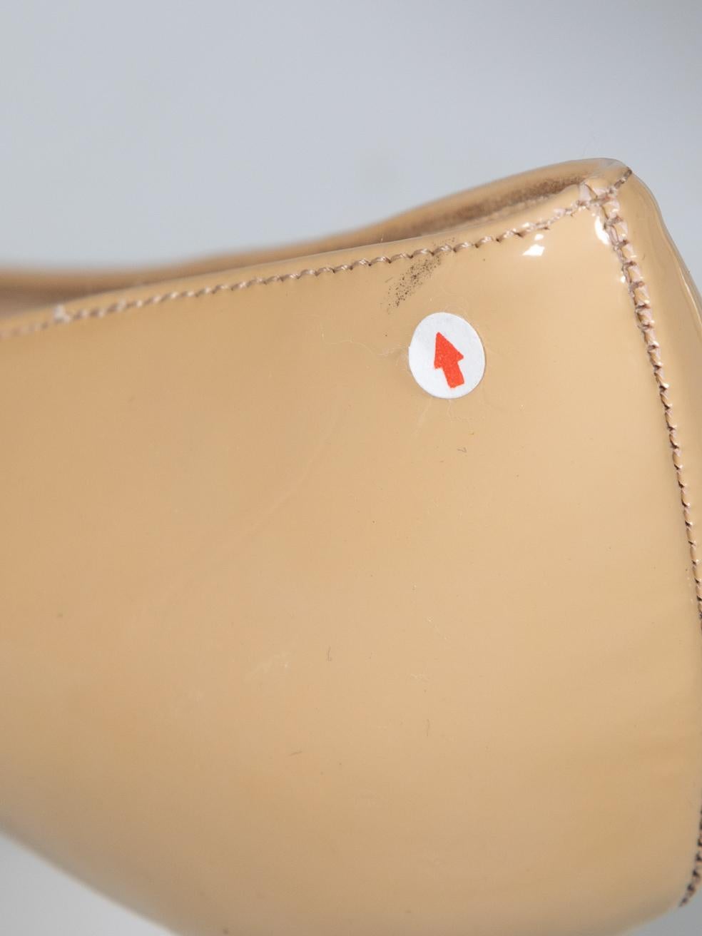 Prada Beige Patent Leather Point Toe Pumps Size IT 36.5 For Sale 3