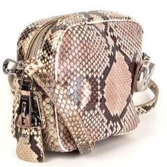 PRADA beige pink PYTHON snakeskin Crossbody Shoulder Bag