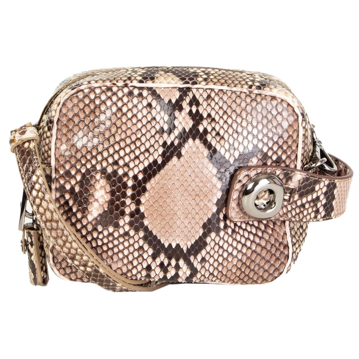 PRADA beige pink PYTHON snakeskin Crossbody Shoulder Bag