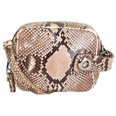 PRADA beige rose PYTHON snakeskin Crossbody Shoulder Bag