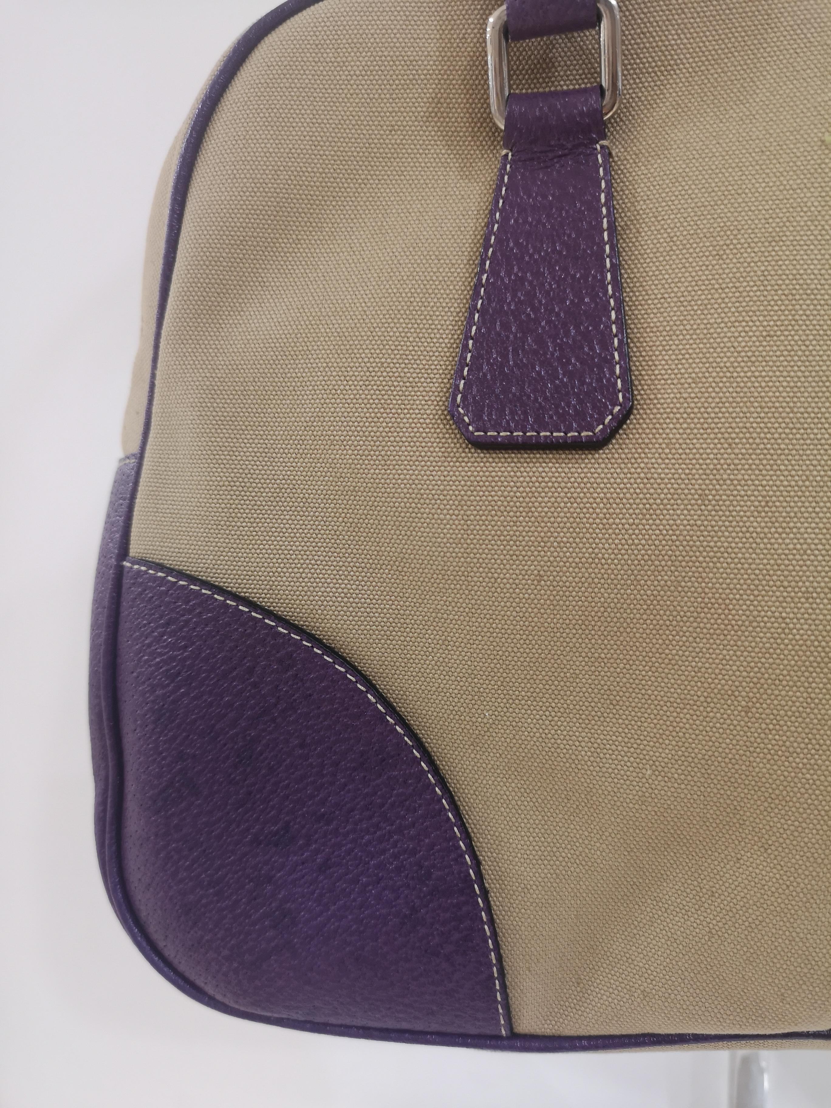 Women's or Men's Prada beige purple handle bag / Shoulder bag