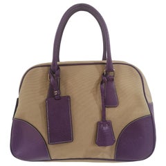 Retro Prada beige purple handle bag / Shoulder bag
