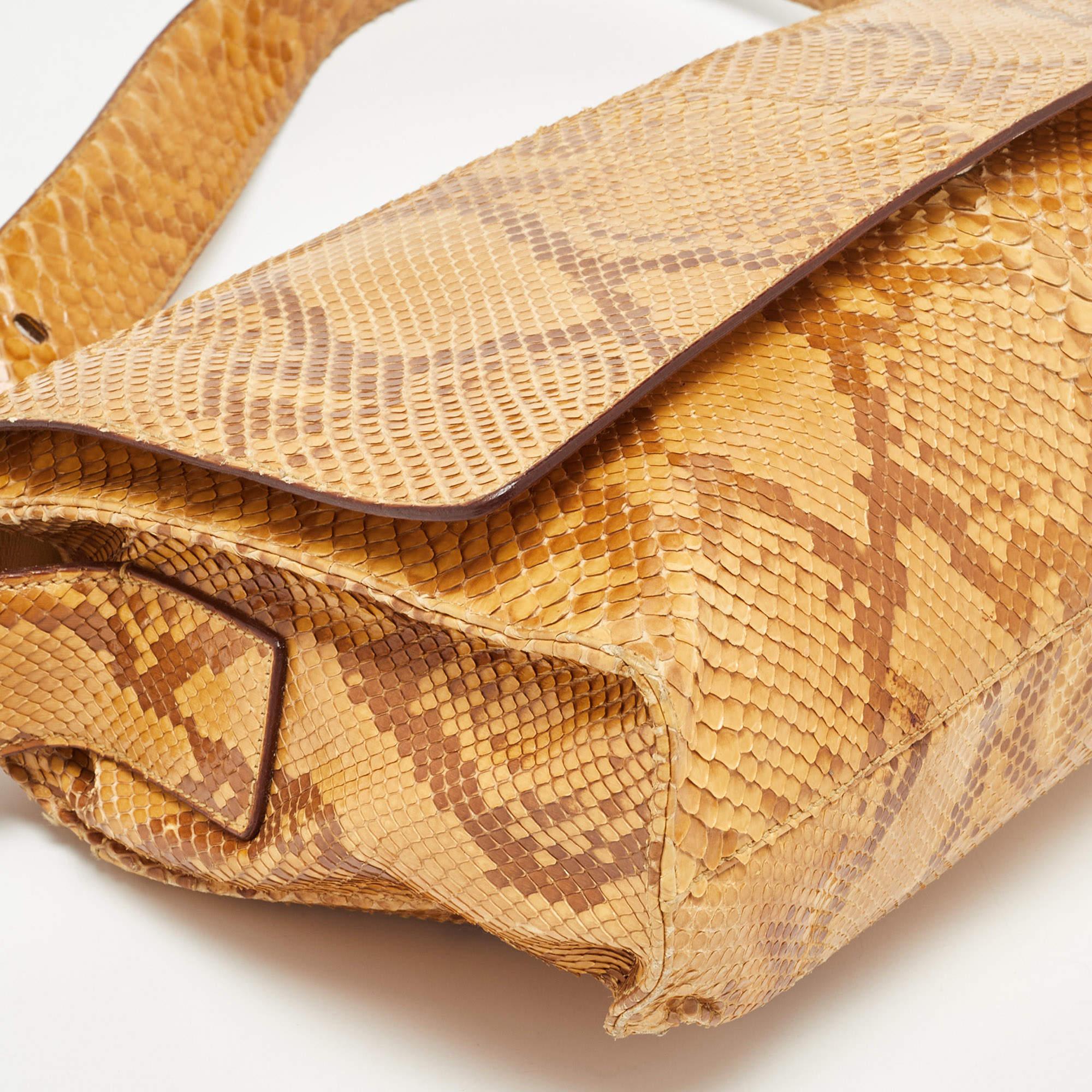 Prada Beige Python Flap Shoulder Bag 7