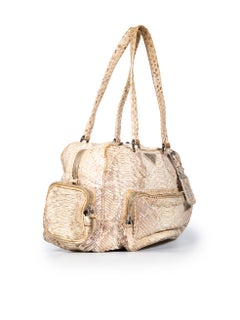 Prada Beige Python Front Pocket Bag