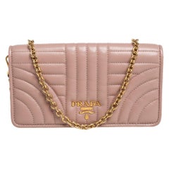 Prada Beige Quilted Leather Diagramme Impunture Wallet