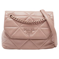 Prada Beige Quilted Leather Spectrum Flap Shoulder Bag