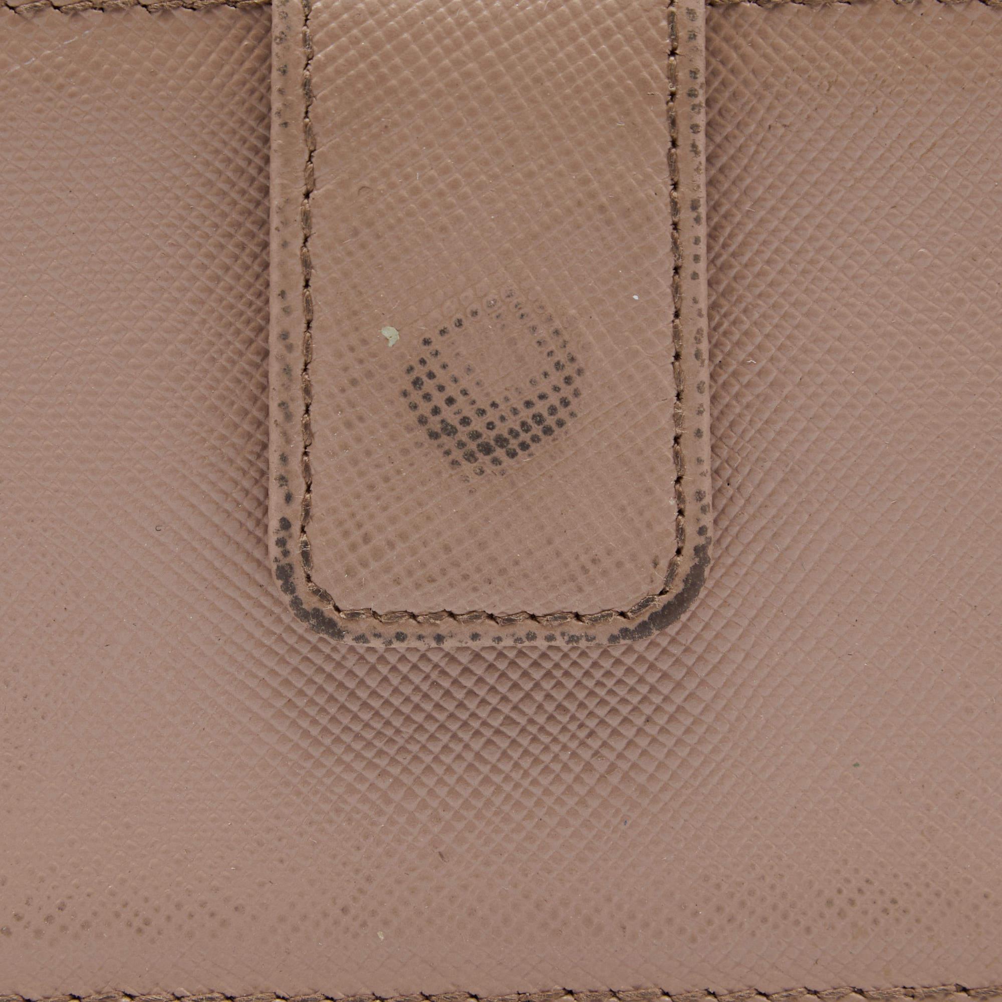 Prada Beige Saffiano Leather 5 Gusset Card Holder 2