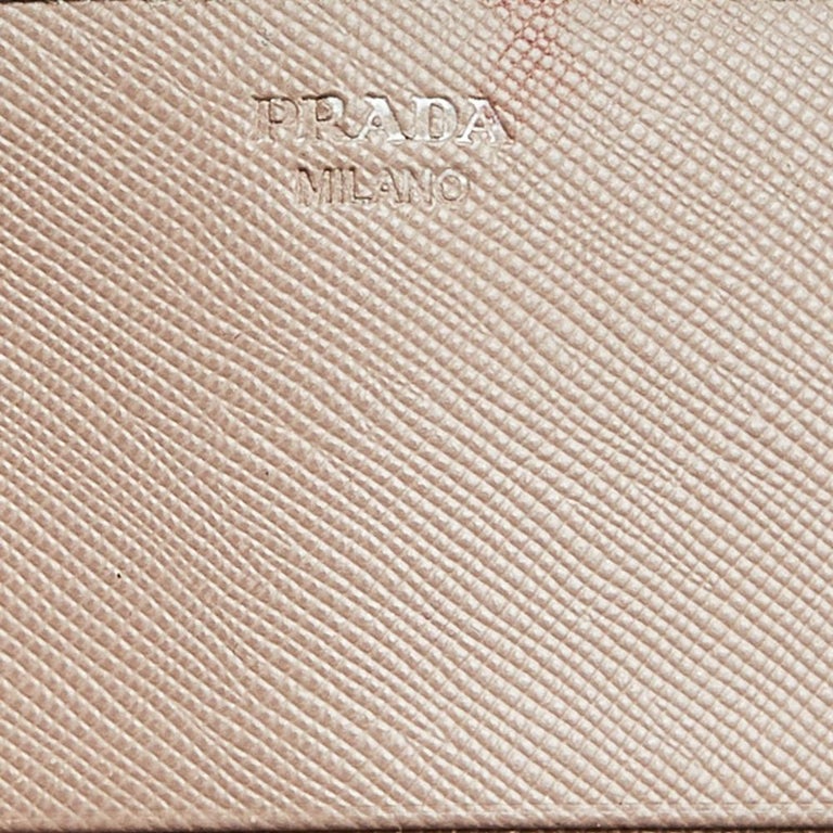 Prada Beige Saffiano Leather Bow Continental Wallet Prada