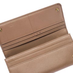 Prada Beige Saffiano Leather Continental Flap Wallet