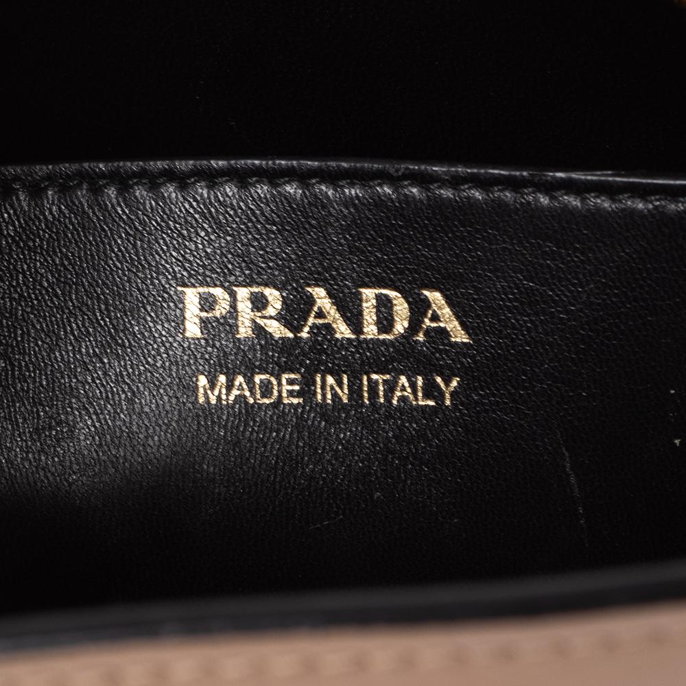 Prada Beige Saffiano Leather Esplanade Shoulder Bag 2