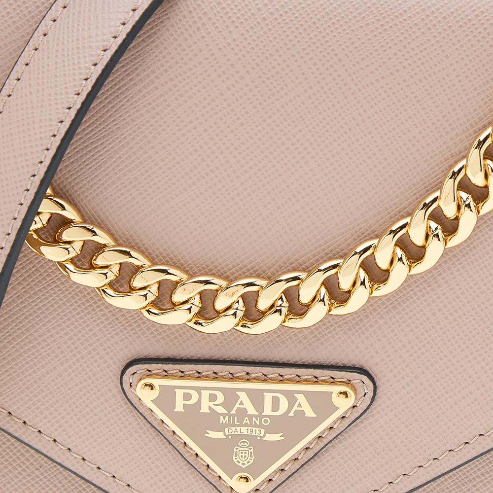 Women's Prada Beige Saffiano Leather Flap Shoulder Bag