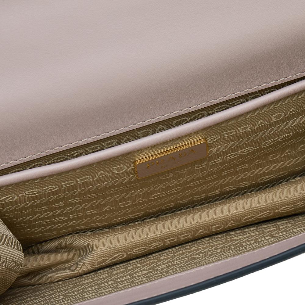Prada Beige Saffiano Leather Flap Shoulder Bag 2