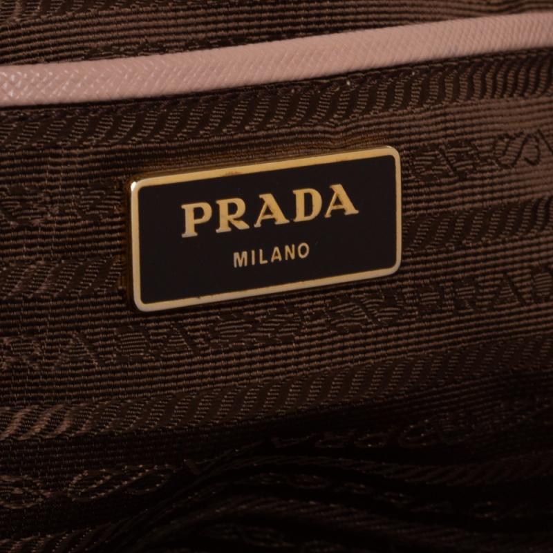 Prada Beige Saffiano Leder Medium Galleria Tragetasche mit doppeltem Reißverschluss 2