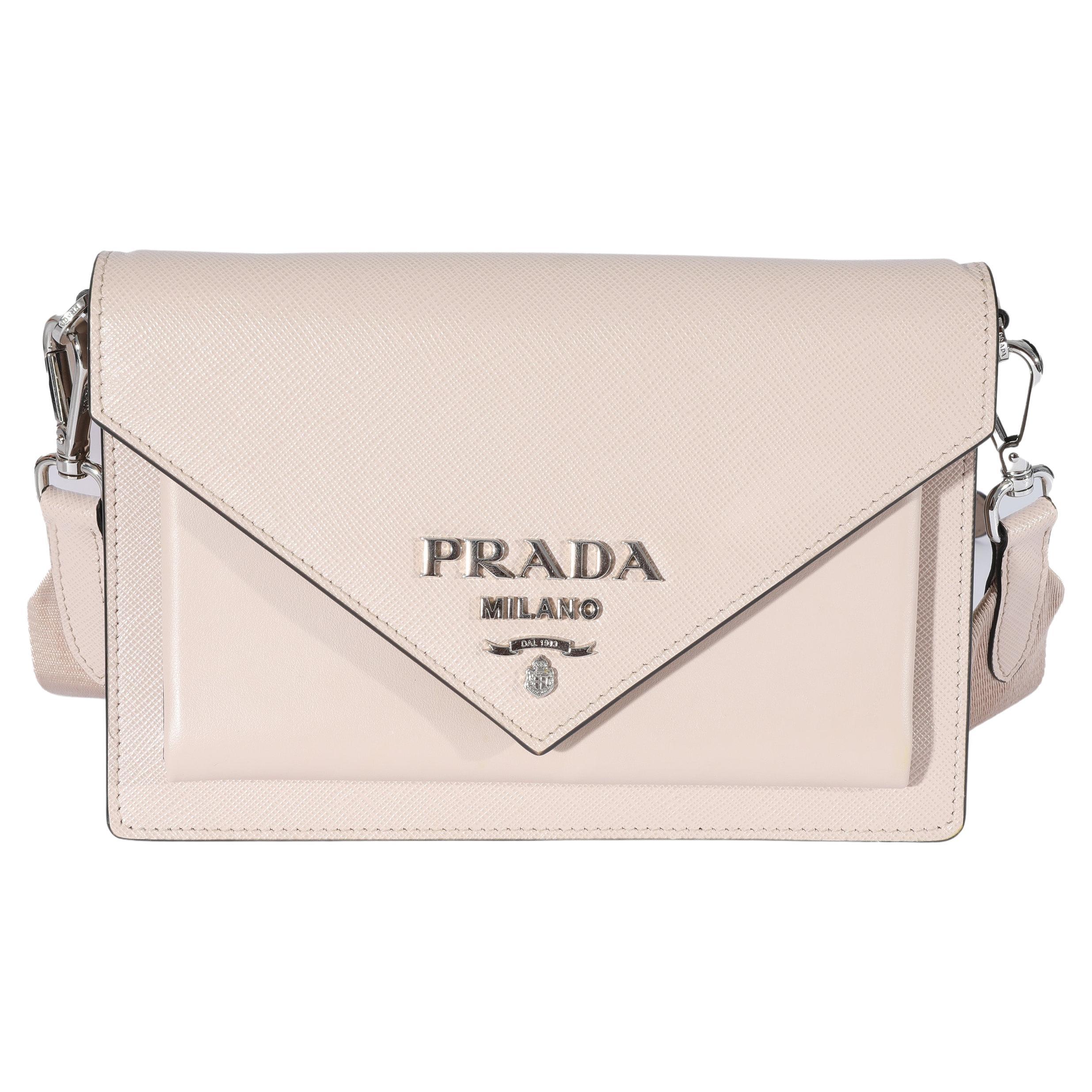 Prada Chain Flap Bag Saffiano Leather Small at 1stDibs