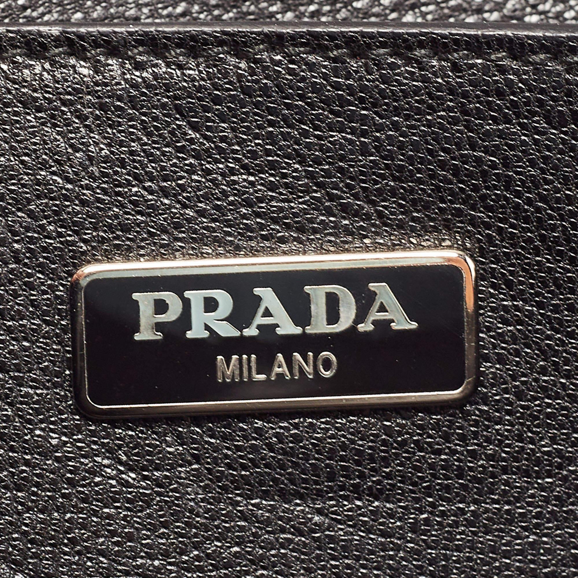 Prada Beige Saffiano Leather Mini Sound Crossbody Bag 7