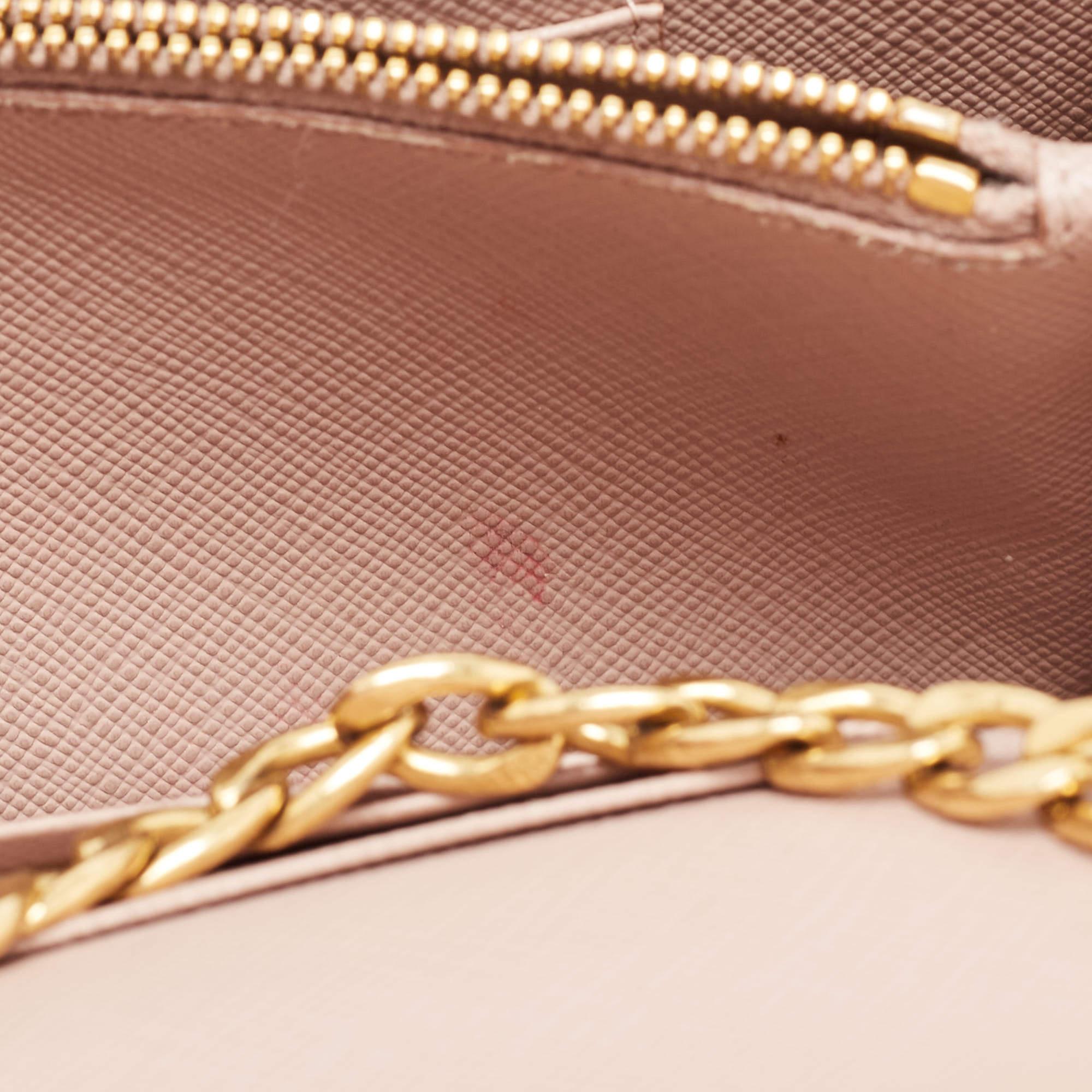 Prada Beige Saffiano Leather Wallet on Chain 9