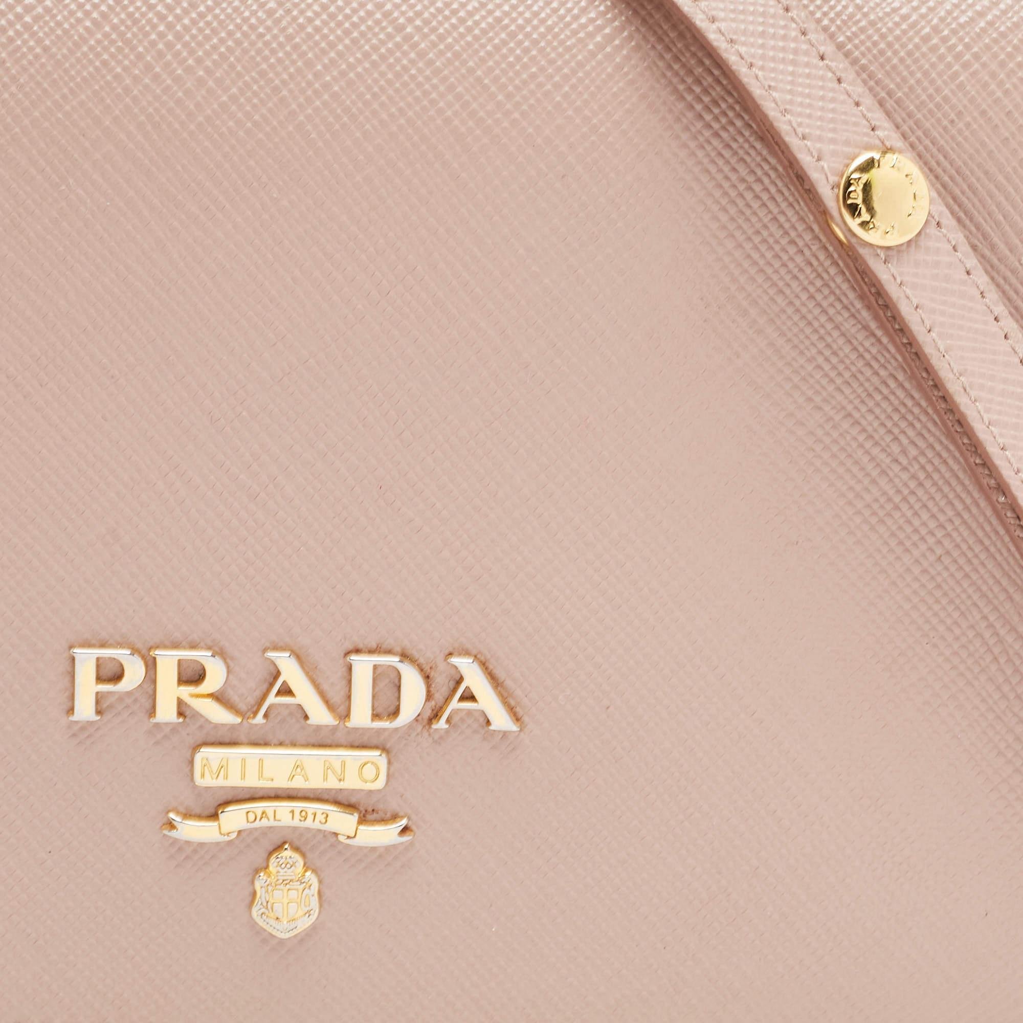 Prada Beige Saffiano Leather Wallet on Chain 2