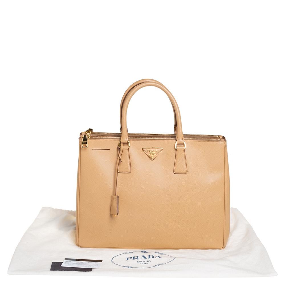 Prada Beige Saffiano Lux Leather Large Galleria Tote 6