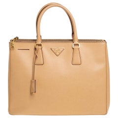 Prada Beige Saffiano Lux Leather Large Galleria Tote