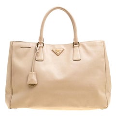 Prada Beige Saffiano Lux Leather Large Gardener's Tote