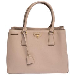 Prada Beige Saffiano Lux Leather Medium Galleria Tote