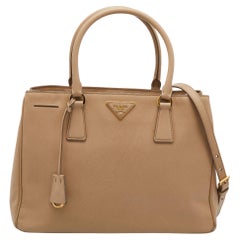 Prada Beige Saffiano Lux Leder Medium Galleria Tote