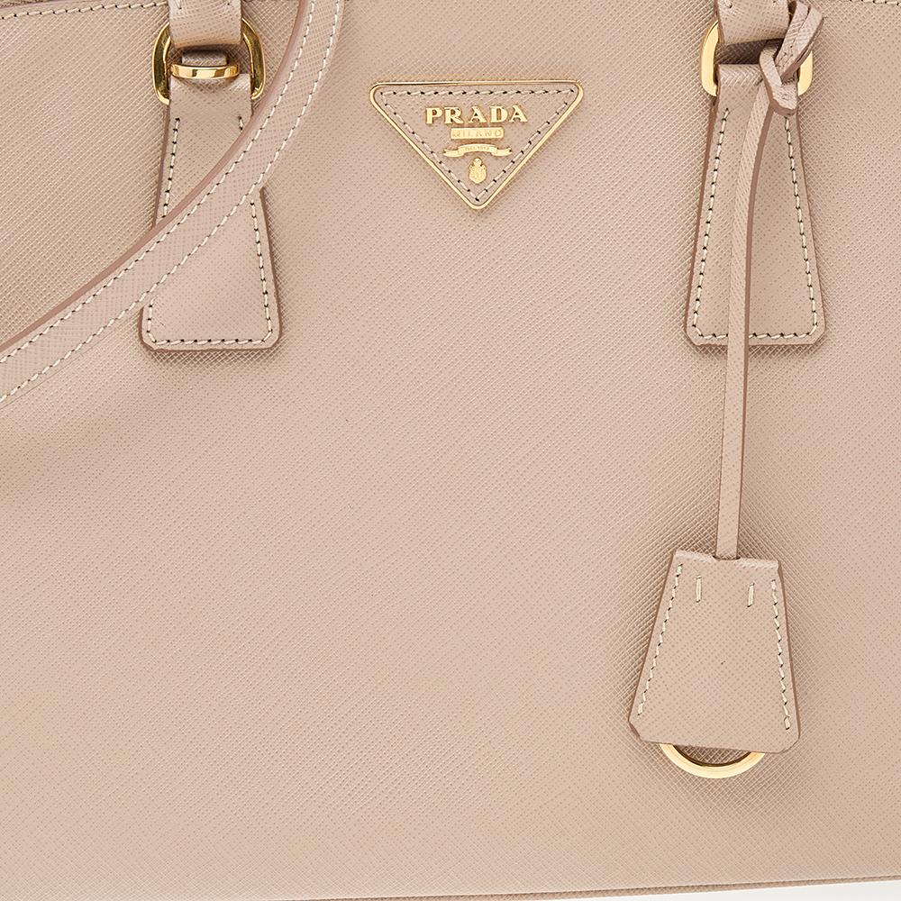Women's Prada Beige Saffiano Lux Leather Medium Promenade Bag