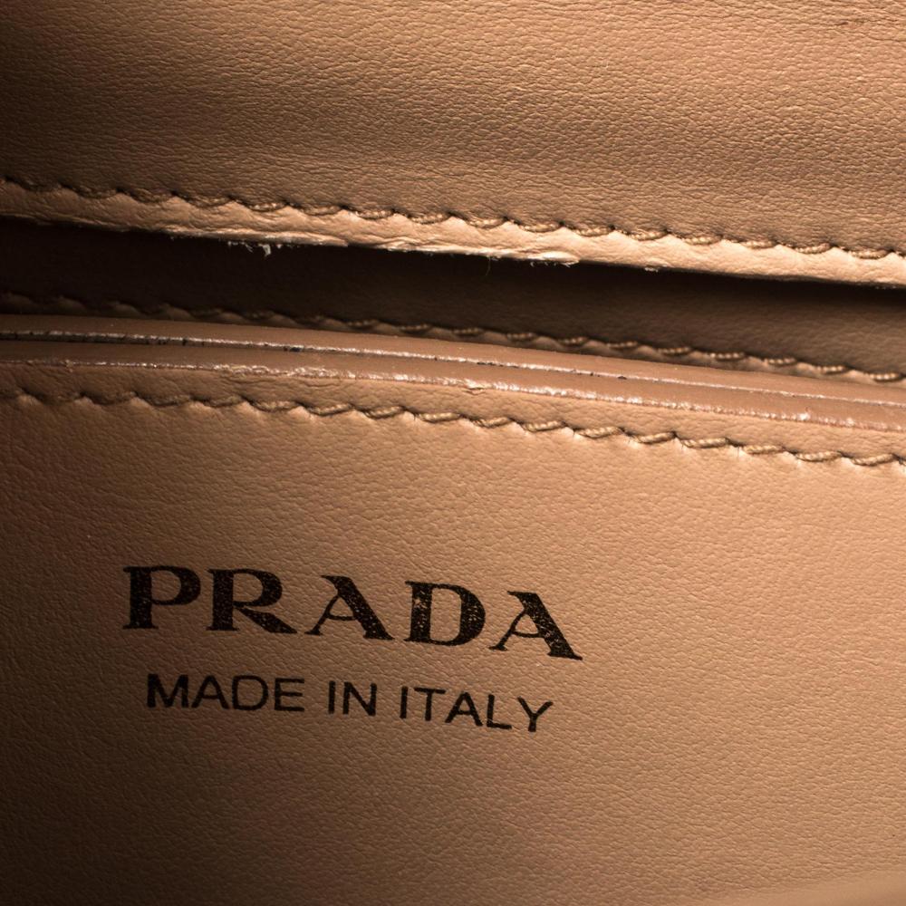 Prada Beige Saffiano Lux Leather Micro Matinée Top Handle Bag 2