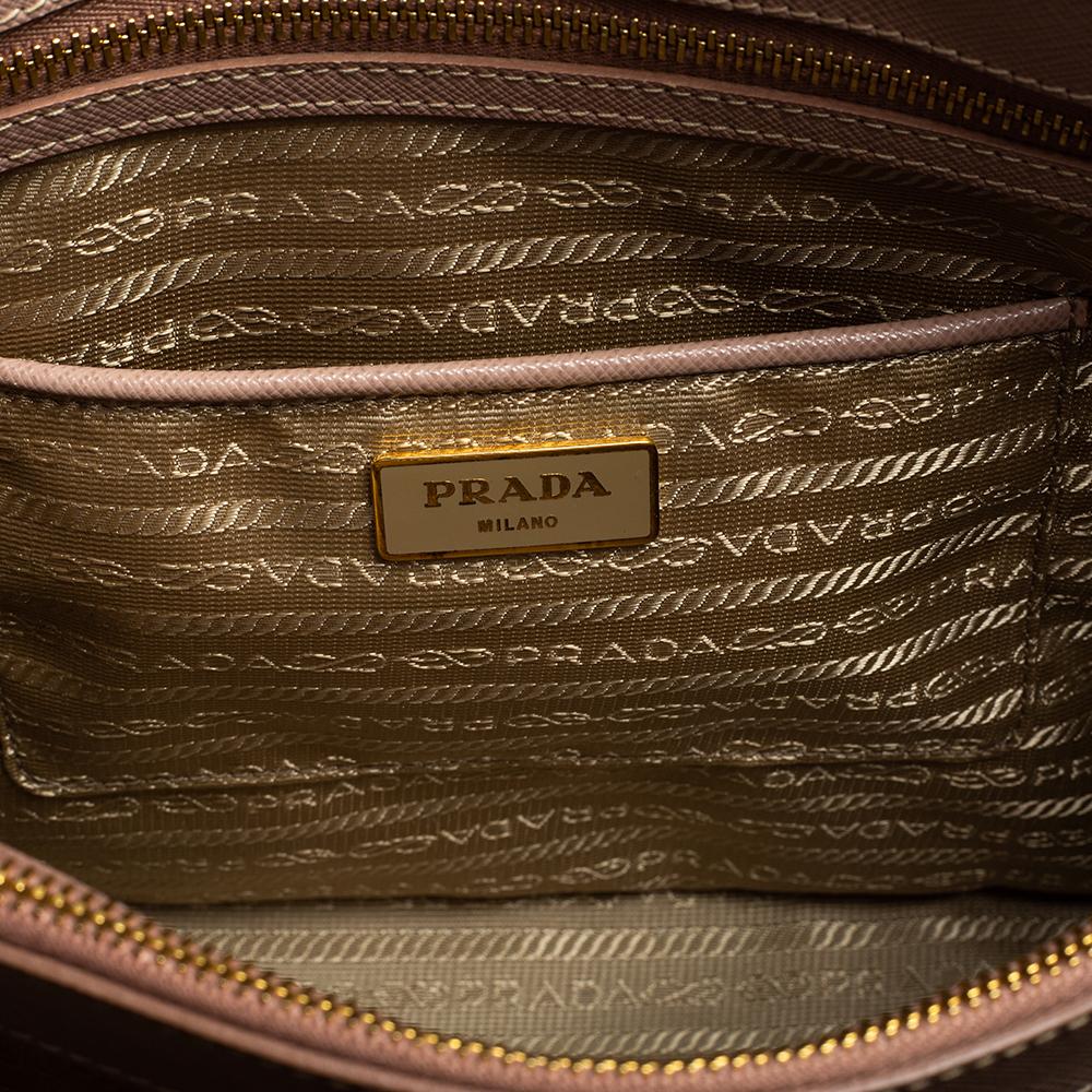 Prada Beige Saffiano Lux Leather Promenade Bag 4