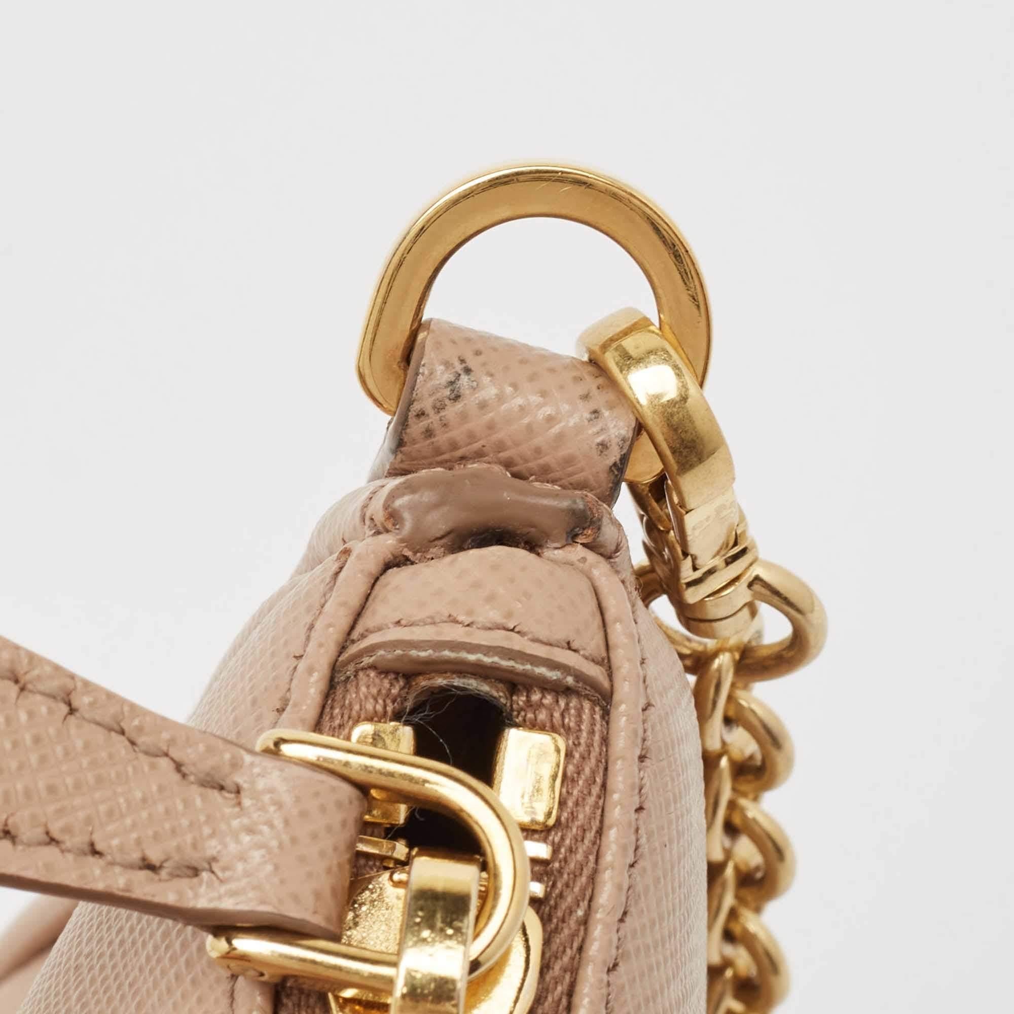 Prada Beige Saffiano Lux Leather Re-Edition 2000 Bag 2