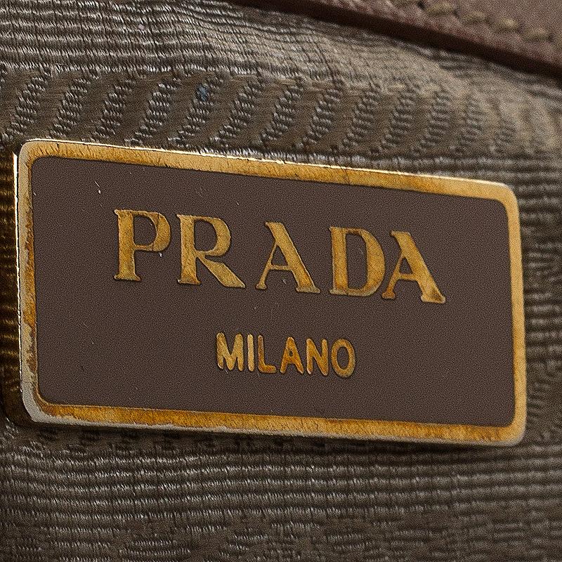 Prada Beige Saffiano Lux Leather Small Double Zip Tote 5