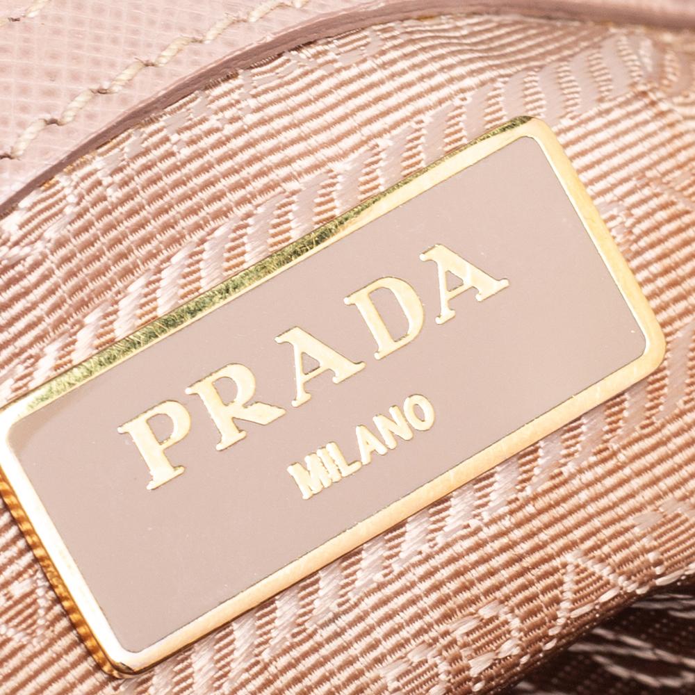 Prada Beige Saffiano Lux Leder Kleine Galleria-Tasche 7