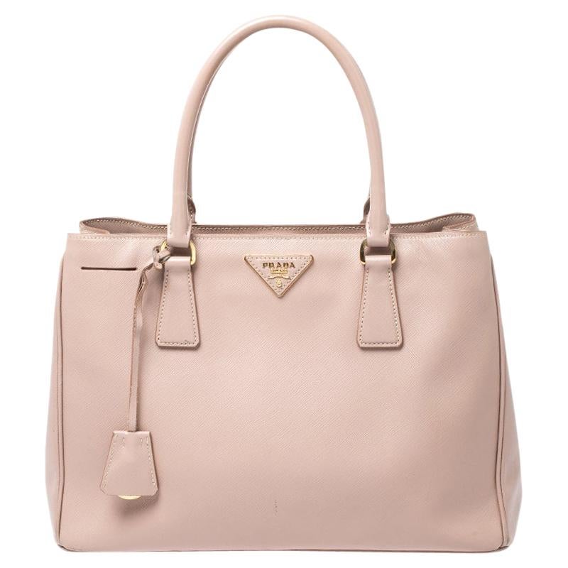 Prada Beige Saffiano Lux Leather Small Tote