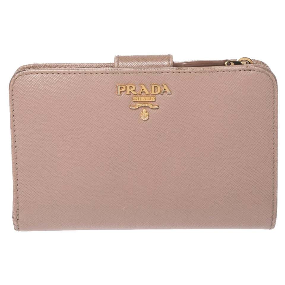 Prada Beige Saffiano Lux Leather Zip Around Compact Wallet at 1stDibs prada small zip around wallet