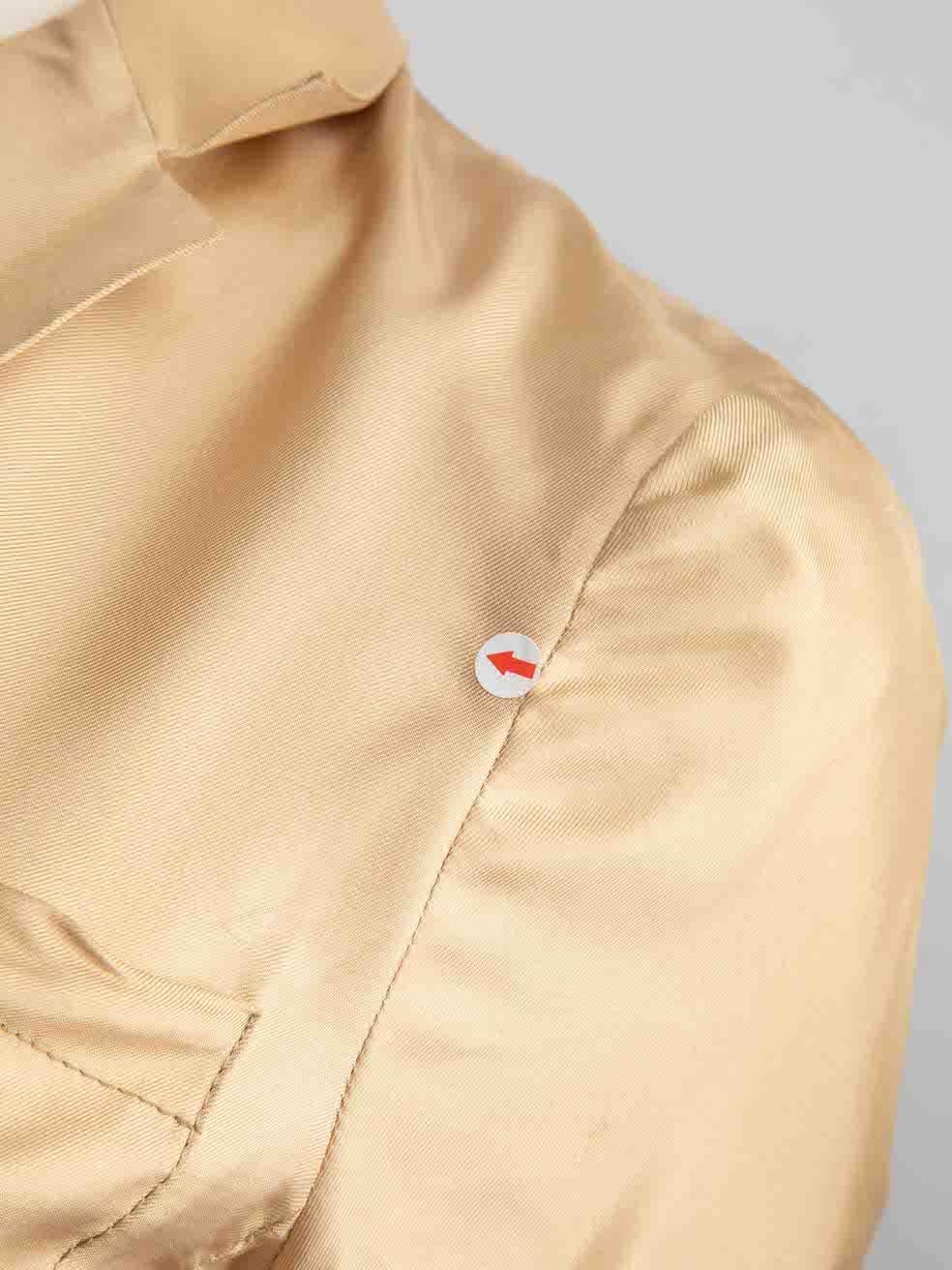 Prada Giacca Blazer monopetto in seta beige taglia M. in vendita 2